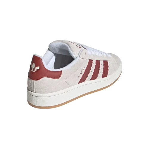 Zapatillas THE KICKS WORLD Adidas Campus 00s en ante blanco cristal con detalles en rojo rubí y suela de goma
