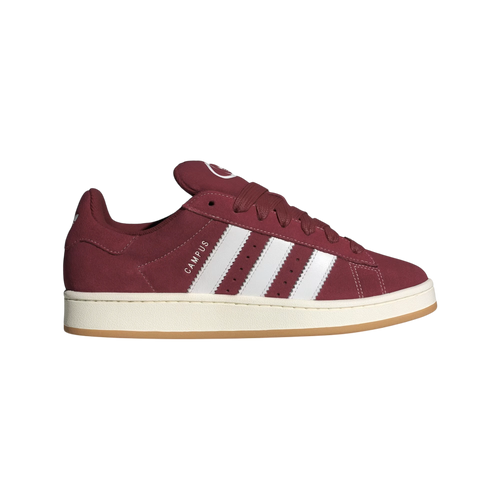 Zapatillas Adidas Campus 00s de ante color burdeos con detalles blancos y suela de goma. Estilo retro.