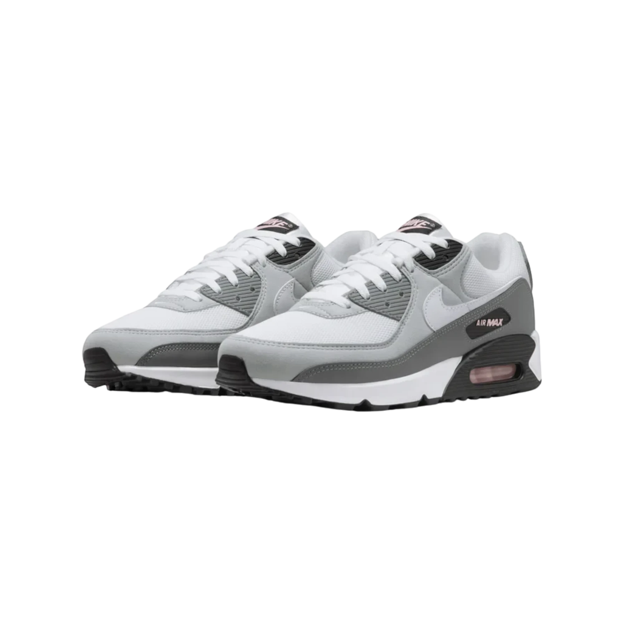 Zapatillas Nike Air Max 90 Pink Foam de THE KICKS WORLD en blanco, gris y rosa con unidad Air visible