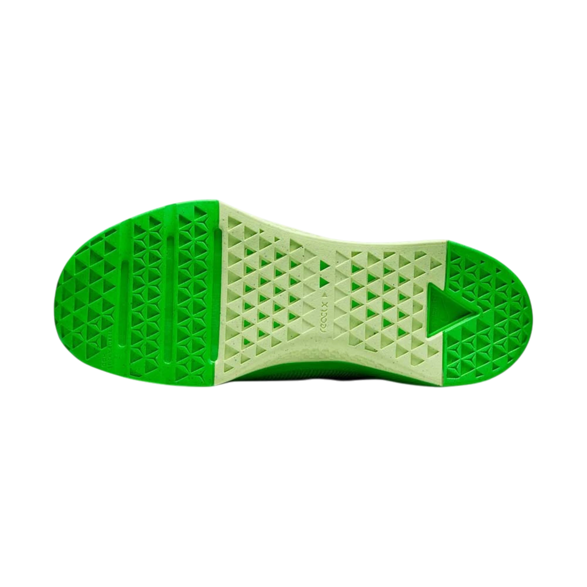 Suela de zapatilla THE KICKS WORLD Nike Metcon 10 en tonos verde brillante y lima para entrenamiento de alto impacto