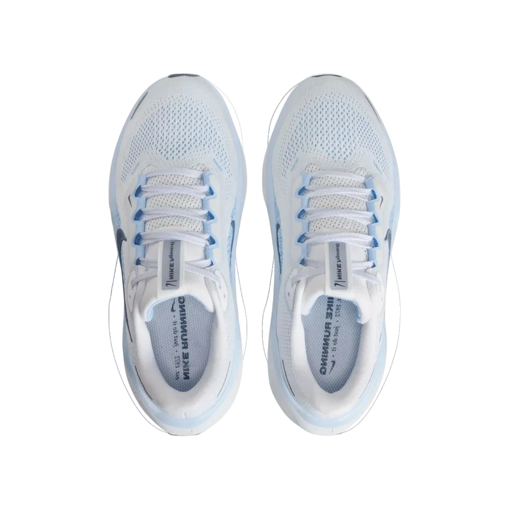 Zapatillas de running THE KICKS WORLD Nike Pegasus 41 en blanco y azul con malla técnica y diseño ergonómico.