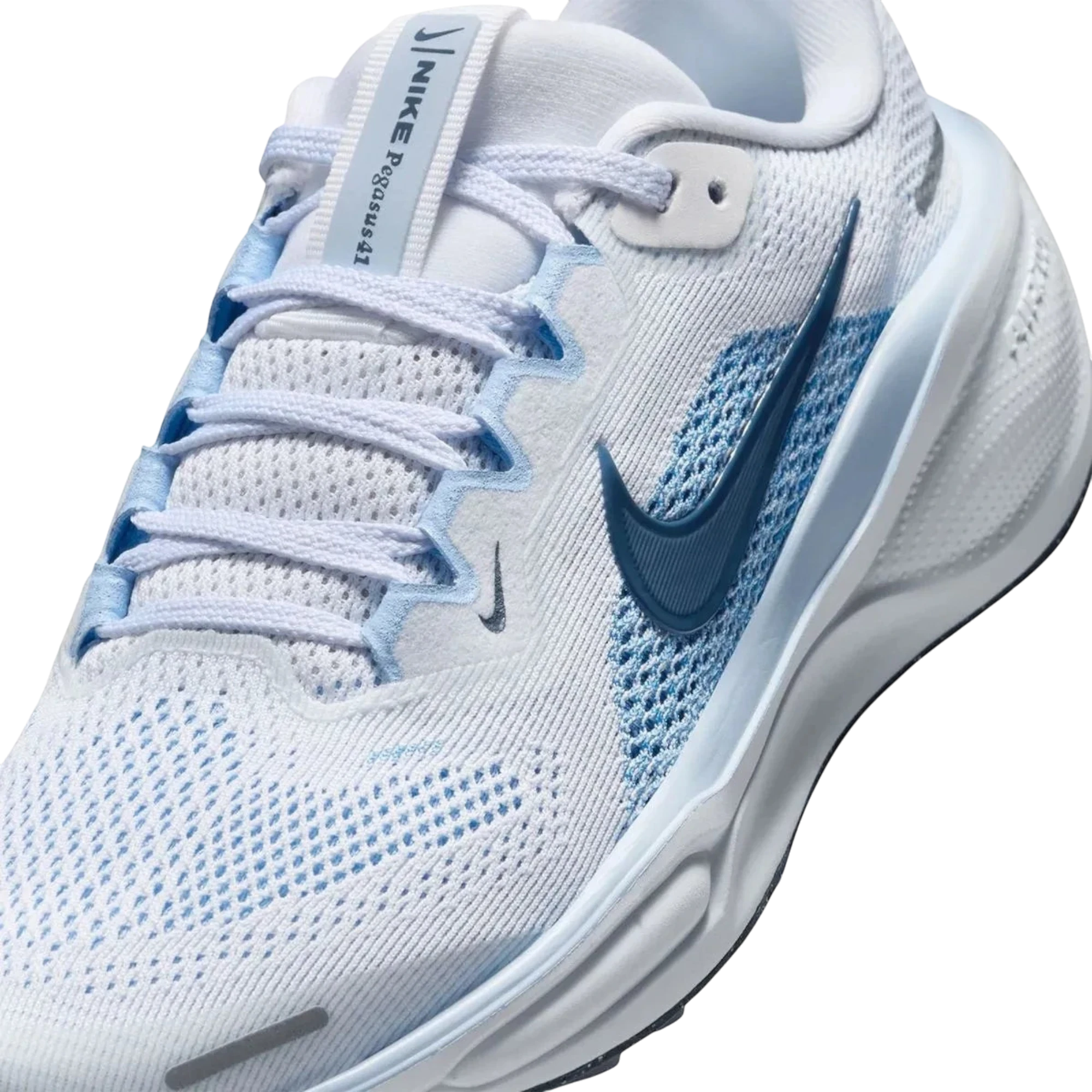 Zapatillas de running THE KICKS WORLD Nike Pegasus 41 en malla técnica blanca y azul con amortiguación reactiva